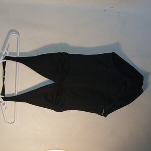 Speedo Women's One Piece Swimsuit Shirred Backless Black Size 16